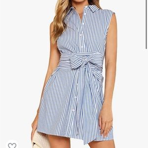 Blue and white dress